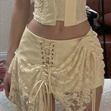 Conjunto elegante de top de tubo de color liso y minifalda de cintura baja