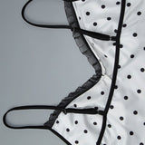 Conjunto sexy de camiseta sin mangas de lunares y falda ajustada