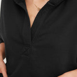 Sudadera con capucha lisa, elegante e informal con cuello en V