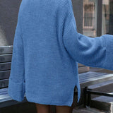 Blusa vintage de punto partido con cuello en V