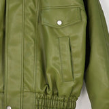 Chaqueta vintage de piel sintética verde