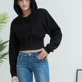 Sudadera con capucha holgada y de cintura alta