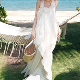 Vestido largo elegante, ajustado y sin espalda con estampado floral 3D