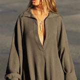 Blusa de punto sexy con cuello en V