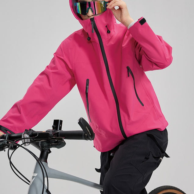 Chaqueta de senderismo Dopamine Color Block con costuras selladas, resistente al viento y al agua.