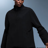 Sudadera deportiva holgada, lisa y con media cremallera