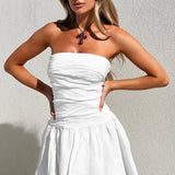 Vestido de noche mini ajustado sin tirantes
