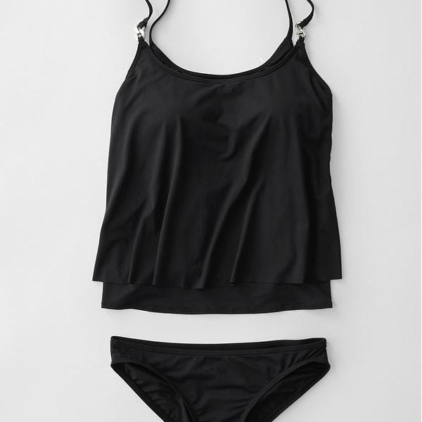 Tankini para mujer – Corte holgado – Tirantes ajustables – Tejido transpirable y fluido