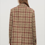 Blazer corto retro a cuadros