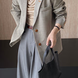 Blazer oversize con solapa moteada