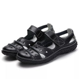 Sandalias de mujer - Punta cerrada - Piel transpirable - Suela cómoda antideslizante - Cierre de velcro ajustable