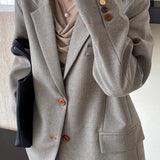 Blazer oversize con solapa moteada