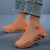 Zapatillas tipo calcetín para mujer - Tejido elástico transpirable - Suela cómoda y antideslizante
