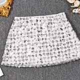 Falda ajustada de corte A con lentejuelas
