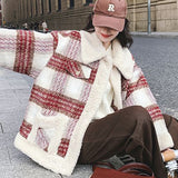 Chaqueta de sherpa a cuadros