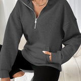 Sudadera casual con media cremallera