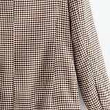 Blazer a cuadros de manga larga para la oficina