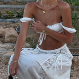 Conjunto de falda de playa y pareo de bikini con cintura recortada