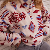 Sudadera gruesa con estampado de tortuga en bloques de color