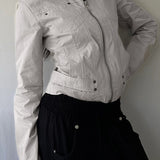 Chaqueta utilitaria sencilla con cremallera