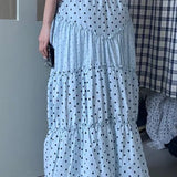 Minifalda retro kawaii de lunares con volantes