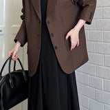 Blazer vintage casual con mangas largas