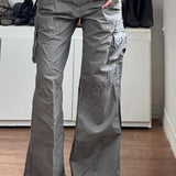 Pantalones cargo holgados de color gris vintage