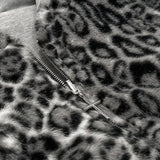 Sudadera con capucha y cremallera con estampado de leopardo reversible vintage