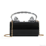 Bolso de hombro cilíndrico de acrílico, clutch de noche