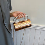 Bolso de hombro cilíndrico de acrílico, clutch de noche