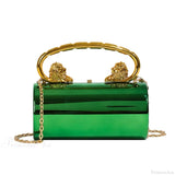 Bolso de hombro cilíndrico de acrílico, clutch de noche