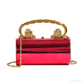 Bolso de hombro cilíndrico de acrílico, clutch de noche