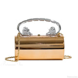 Bolso de hombro cilíndrico de acrílico, clutch de noche