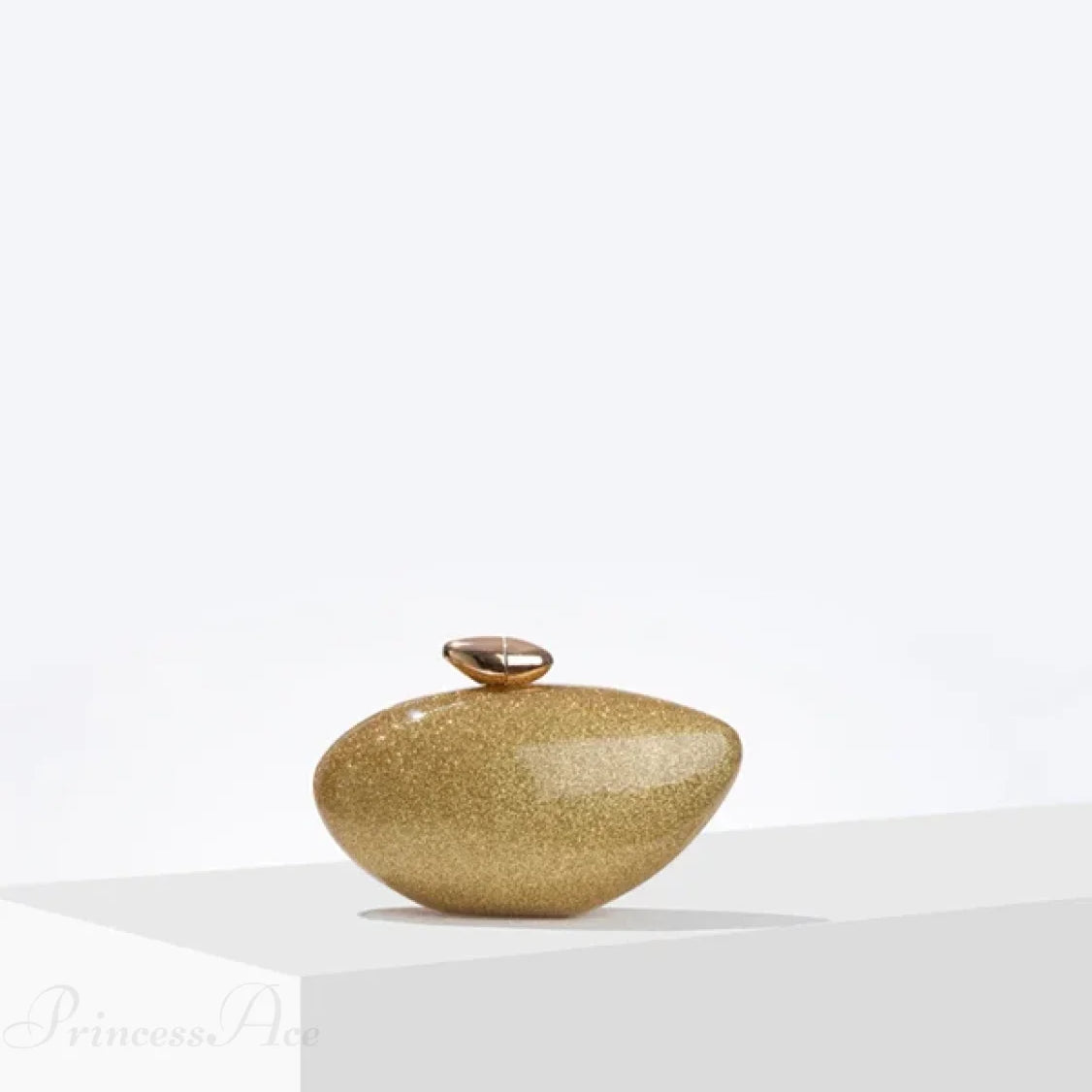 Bolso de noche de acrílico con forma de huevo, estilo diseñador, con bolsa de nácar.