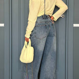 Mono de mezclilla vintage descolorido con piernas anchas