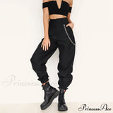 Pantalones de calle de pierna ancha con cadena