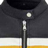 Chaqueta corta de PU con bloques de color