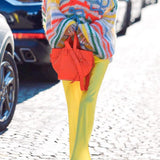 Blusa holgada de punto a rayas de colores