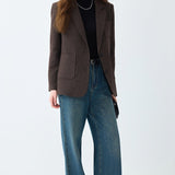 Blazer de lana marrón Maillard
