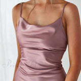 Aleena elegante vestido midi de raso