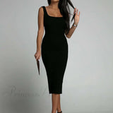 Elegante vestido midi de cuello redondo de Allure Them All
