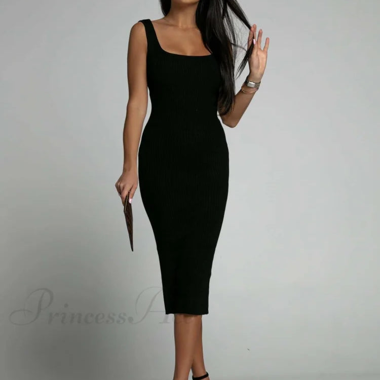 Elegante vestido midi de cuello redondo de Allure Them All