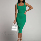 Elegante vestido midi de cuello redondo de Allure Them All