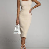 Elegante vestido midi de cuello redondo de Allure Them All