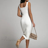 Elegante vestido midi de cuello redondo de Allure Them All