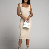 Elegante vestido midi de cuello redondo de Allure Them All