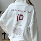 Sudadera casual con estampado de letras deportivas en dos tonos