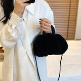 Bolso de hombro plisado de moda en piel sintética para otoño-invierno
