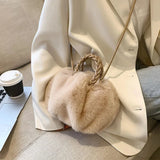 Bolso de hombro plisado de moda en piel sintética para otoño-invierno