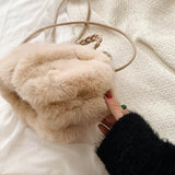 Bolso de hombro plisado de moda en piel sintética para otoño-invierno